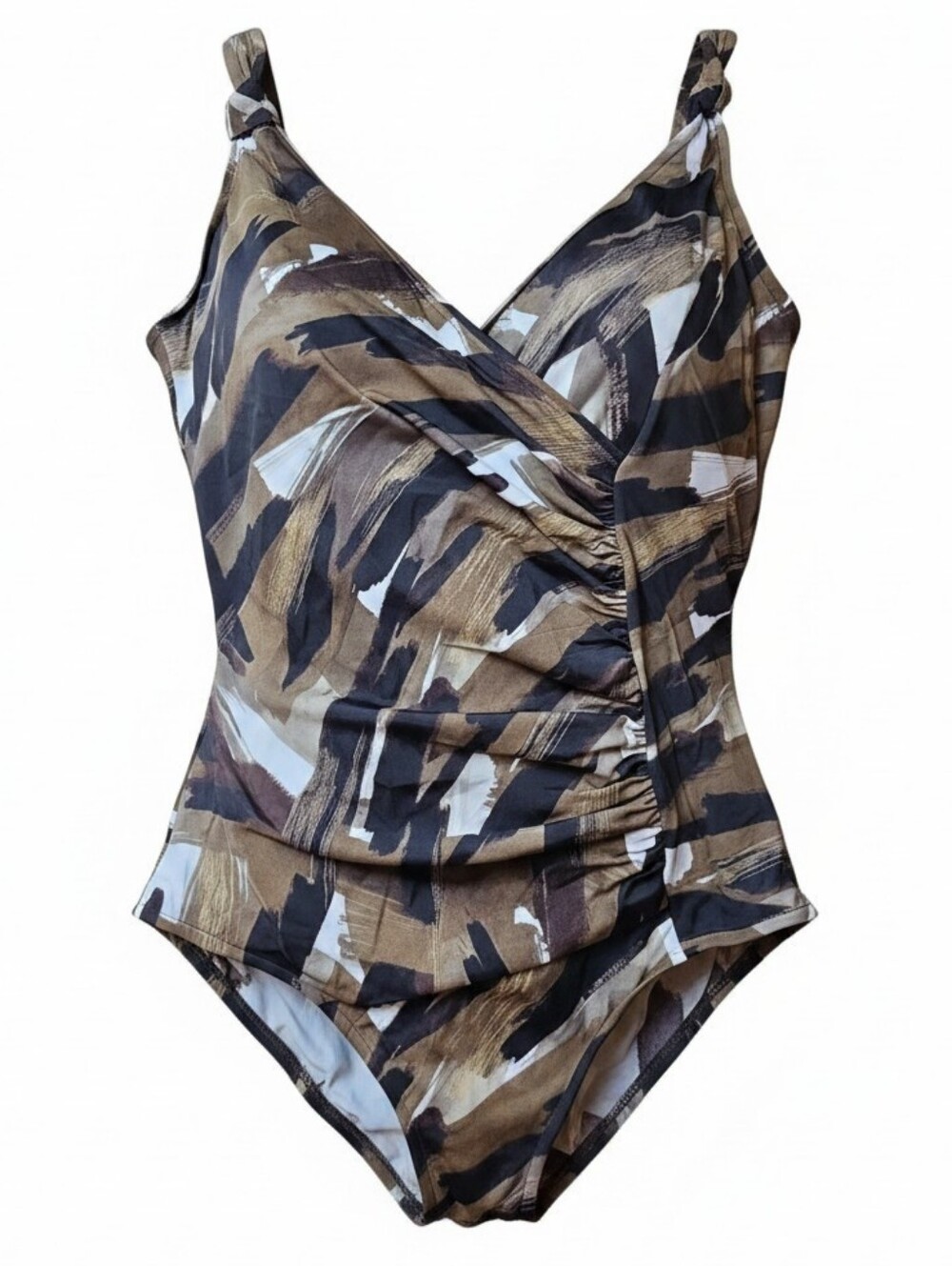 PENBROOKE | Ruched One Piece Swimsuit‎ Tummy Control Camo Abstract Plus | 18W